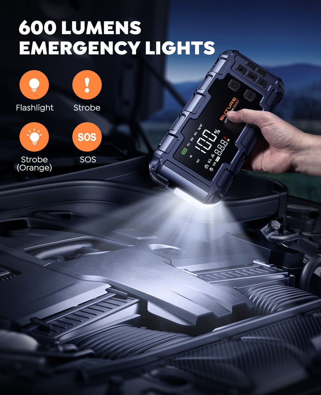 【New Arrival】Buture Beta07 Car Jump Starter 6000A With 160PSI Air Compressor